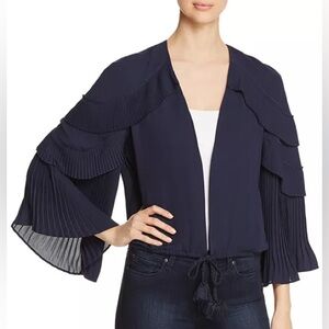 Kobi Halperin Navy Jacket with Pleated Sleeves